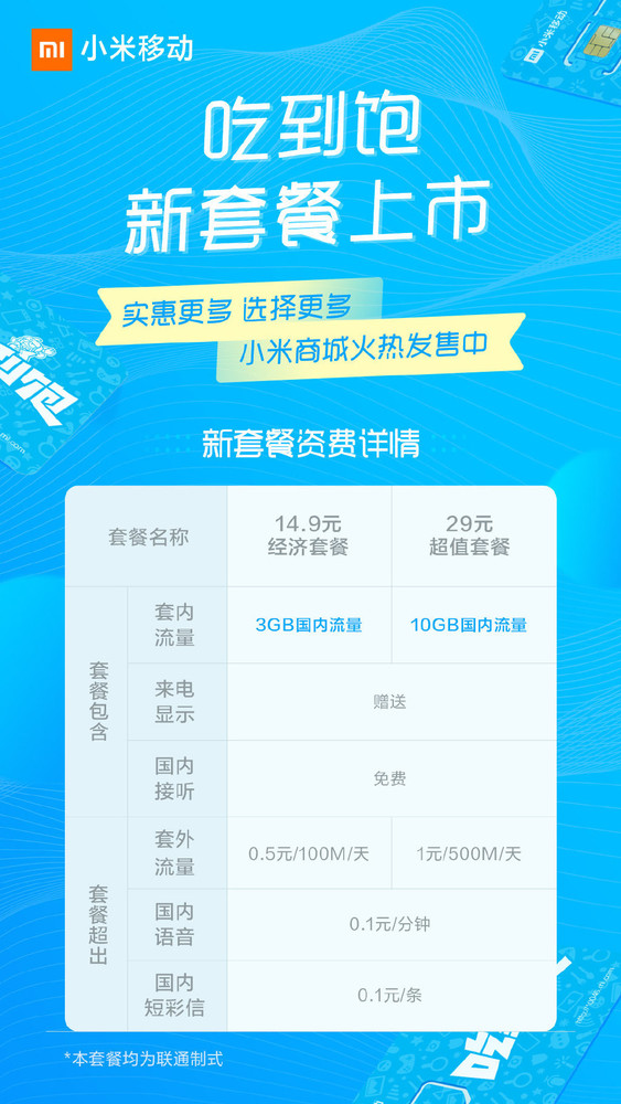 小米移動(dòng)“吃到飽”新套餐上市